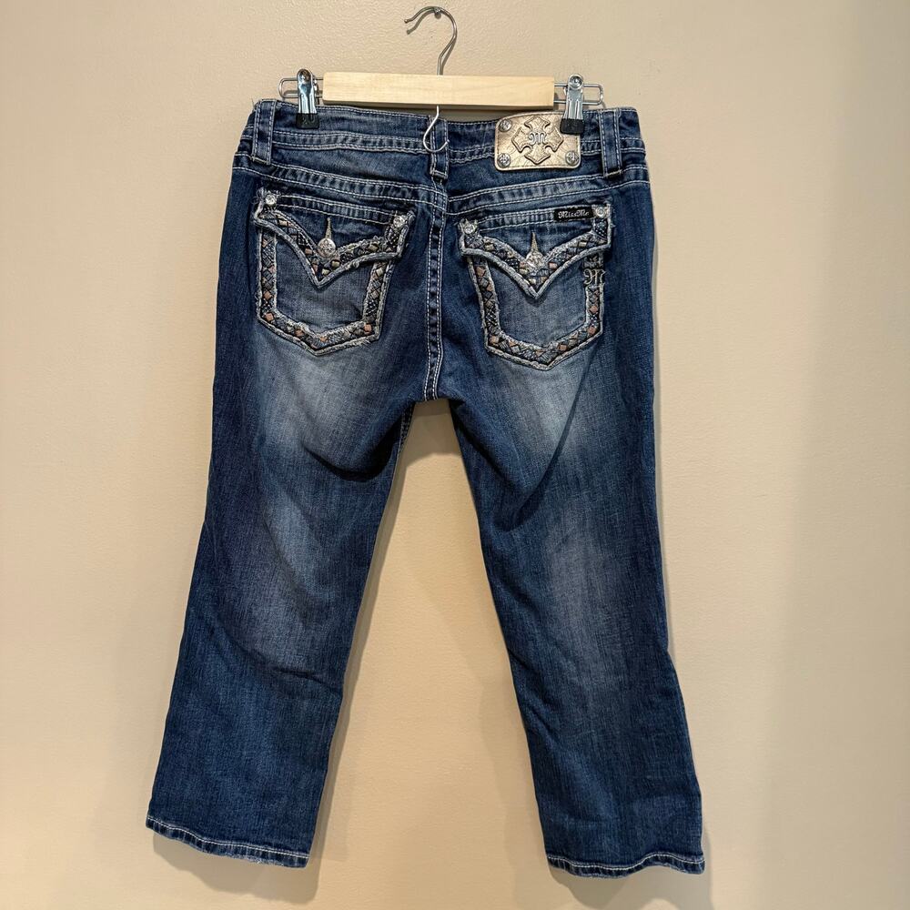Miss Me Women's Straight Leg Jeans - Dark Blue - Picture 5 of 10